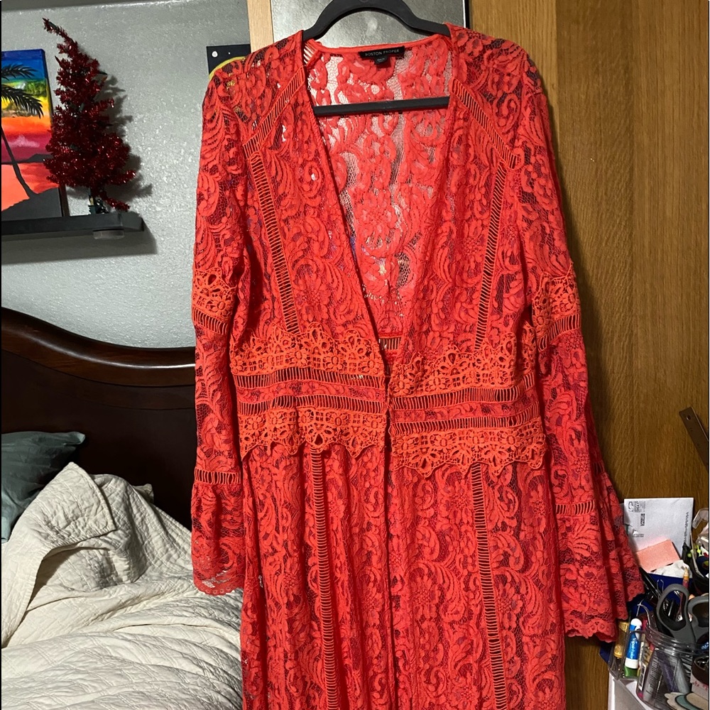 Boston Proper lace duster